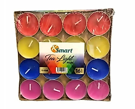 KSMART TEALİGHT MUM YUVARLAK KARMA 16 LI K-4368